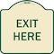 Signmission Designer Series Sign-Exit Here, Tan & Green Heavy-Gauge Aluminum, 18" H, 18" L, TG-1818-9846 A-DES-TG-1818-9846 - alternate 1